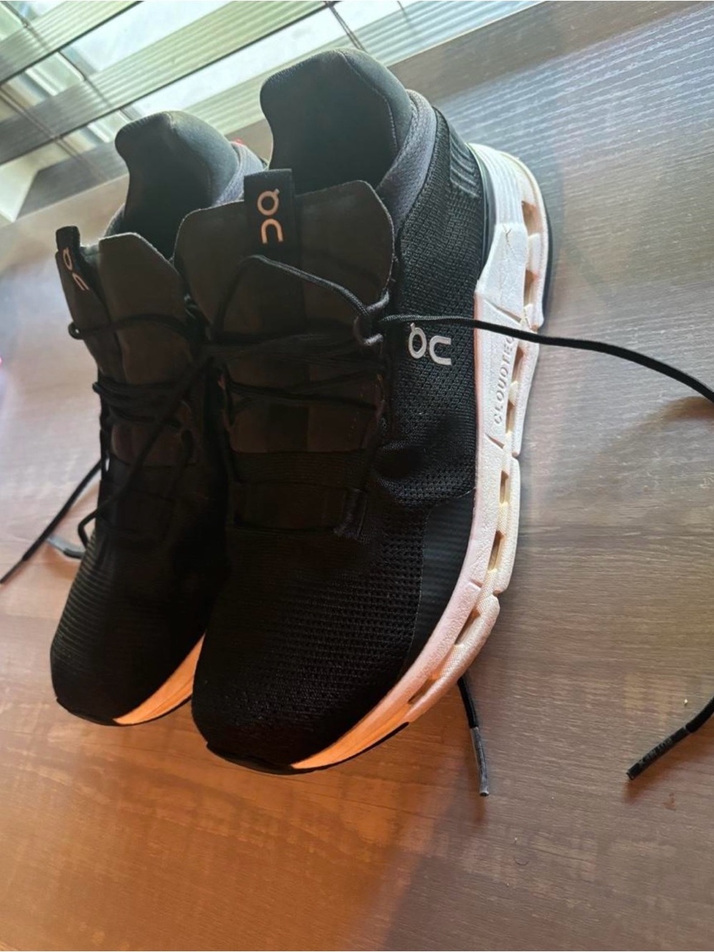 On Running Men's Black Athletic Running Shoes with White Sole